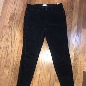 Brand new black velvet madewell skinny jeans.